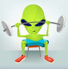 Image showing Funny Alien Cartoon Illustration