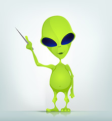 Image showing Funny Alien Cartoon Illustration