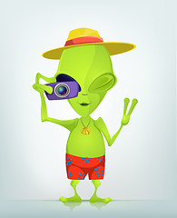 Image showing Funny Alien Cartoon Illustration