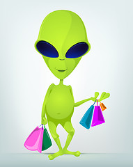 Image showing Funny Alien Cartoon Illustration