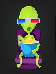 Image showing Funny Alien Cartoon Illustration