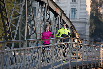 Image showing young  couple jogging