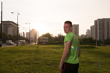 Image showing portrait of a young man on jogging