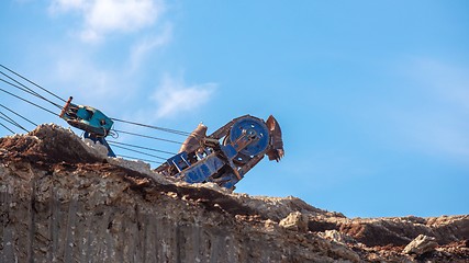 Image showing Large excavator machine in the mine