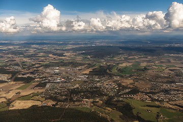 Image showing Green terrian aerial view