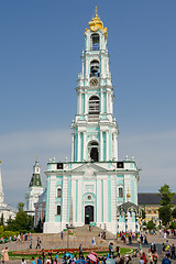 Image showing Sergiev Posad - August 10, 2015: Bell tower of the Trinity-Sergius Lavra