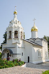 Image showing Sergiev Posad - August 10, 2015: The bell tower with an extension Pyatnitskaya church in Sergiev Posad