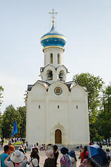 Image showing Sergiev Posad - August 10, 2015: Spirit temple of the Holy Trinity St. Sergius Lavra