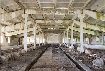 Image showing Inside of an old abandoned barn