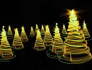 Image showing abstract christmas trees