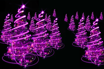 Image showing abstract christmas trees