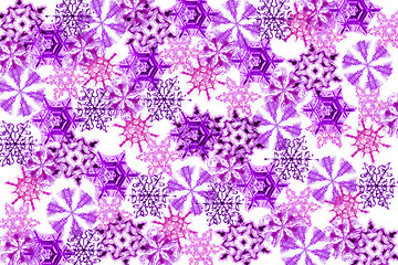 Image showing violet snow flakes