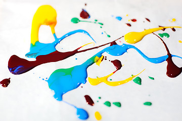 Image showing mixture of colored paints close-up