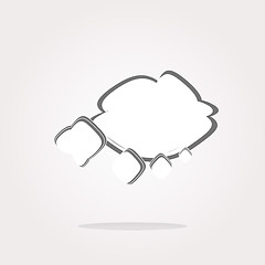 Image showing vector abstract cloud web icon, button. vector icon. vector button 