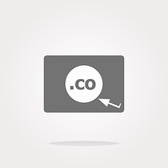 Image showing Domain CO sign icon. Top-level internet domain symbol. web Icon Vector. vector icon. vector button 