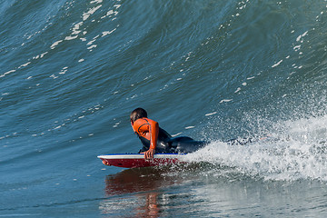 Image showing Bodyboarder in action