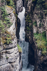 Image showing Water stream running down a hillside