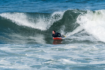 Image showing Bodyboarder in action