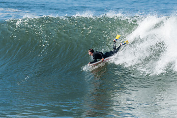 Image showing Bodyboarder in action