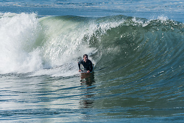 Image showing Bodyboarder in action