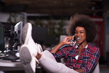 Image showing portrait of a young successful African-American woman in modern 