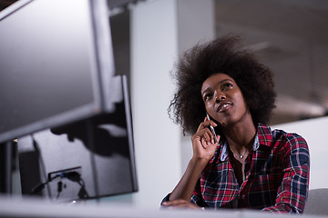 Image showing portrait of a young successful African-American woman in modern 