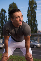 Image showing portrait of a young man on jogging