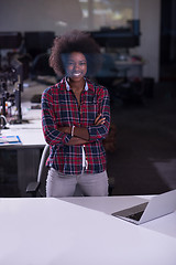 Image showing portrait of a young successful African-American woman in modern 