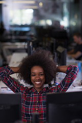 Image showing portrait of a young successful African-American woman in modern 