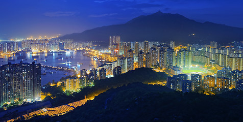 Image showing Hong Kong Tuen Mun skyline and South China sea