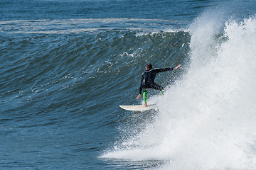 Image showing Surfing the waves