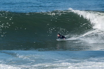 Image showing Bodyboarder in action