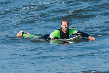 Image showing Surfing the waves