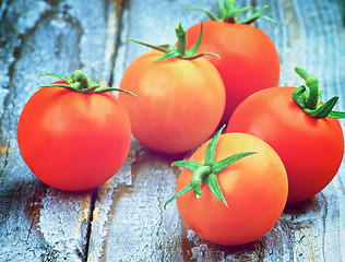 Image showing Five Cherry Tomatoes