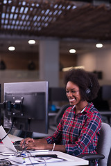 Image showing portrait of a young successful African-American woman in modern 