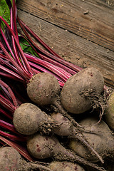 Image showing Beets on wooden background