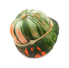 Image showing Green and orange turban squash
