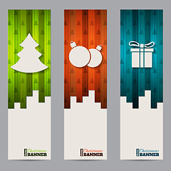 Image showing Christmas shopping labels with striped colorful elements