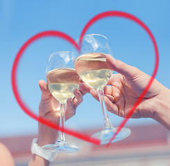 Image showing couple drinking wine in cafe