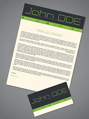 Image showing Modern cover letter cv resume in green gray colors