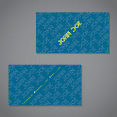 Image showing Scribbled text business card in blue with green