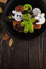 Image showing Homemade delicious ginger biscuits for Halloween