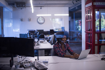 Image showing portrait of a young successful African-American woman in modern 