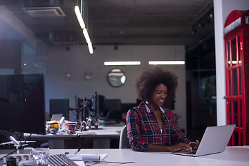 Image showing portrait of a young successful African-American woman in modern 