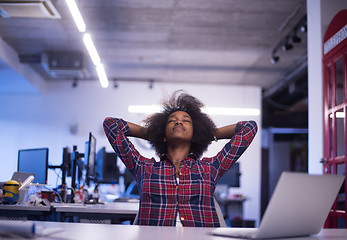 Image showing portrait of a young successful African-American woman in modern 