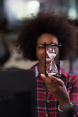 Image showing portrait of a young successful African-American woman in modern 