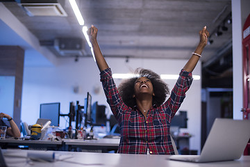 Image showing portrait of a young successful African-American woman in modern 