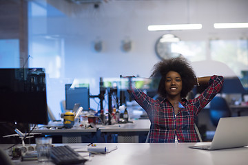 Image showing portrait of a young successful African-American woman in modern 