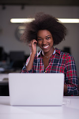 Image showing portrait of a young successful African-American woman in modern 