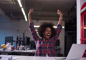 Image showing portrait of a young successful African-American woman in modern 